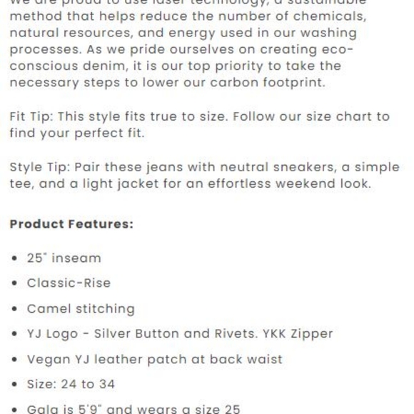 NWT Yoga Jeans Cropped Straight-cut Chloe Size 33 - Picture 2 of 2